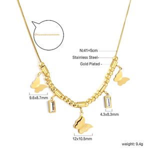 Ason - Joyería de Moda para Mujer, Collar de Mariposa Chapado en Oro de 18k, Resistente al Agua, con Circonita Cúbica, Acero Inoxidable - Product Image 5