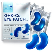 Patchs Hydrogel GHK-Cu au Peptide de Cuivre Bleu pour les Yeux, 6 Paires – Apaisants, Lissants, Hydratants et Éclaircissants