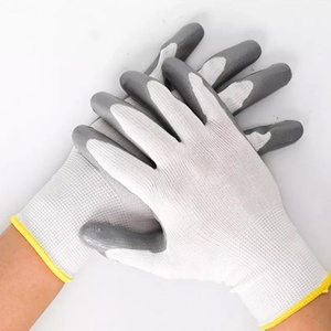 ถุงมือผ้าฝ้ายสีขาว ปลายนิ้วแบบมีลายสีเทา ป้องกันการลื่น ข้อมือถัก สำหรับใช้งานทั่วไป - Product Image 4