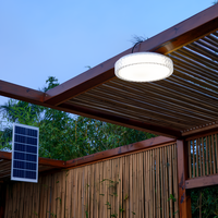 Lustre de plafond solaire LED en cristal moderne IP65 pour salle de bain avec télécommande, lumière du jour 6000K, CRI 90 élevé