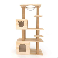 Arbre à chat série H en bois massif, lit pour chat, griffoir, grande tour pour chat, capsule spatiale, design original tout-en-un, villa de luxe pour animaux de compagnie