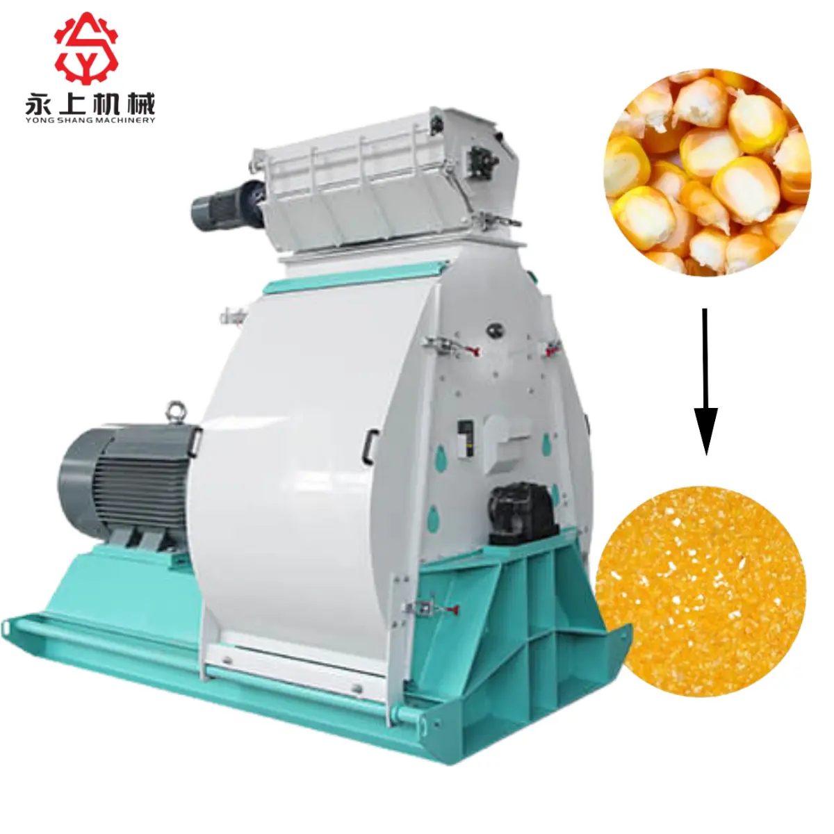 Stro Maïs Crusher Sorghum Stro Graan Feed Verticale Stuk Grinder