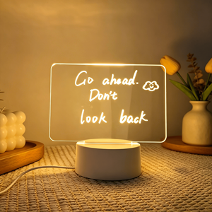 Diy 3D <b>LED</b> Gift Blank Night <b>Light</b> Creative Rewrite Acrylic Note Board <b>LED</b> Rewritable Night <b>Light</b> with Memo Board - Product Image 6