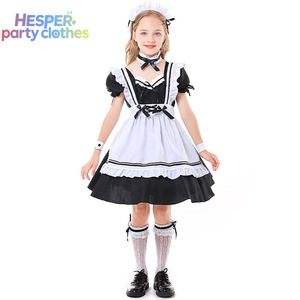 Costume d'Halloween HESPER, déguisement de demoiselle d'honneur, tenue noire et blanche, robe pour enfants, vêtements de scène pour le carnaval - Product Image 1