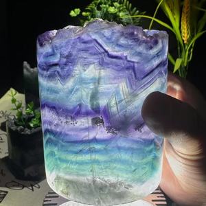 Grosir lampu silinder fluorit pelangi kerajinan kristal kualitas tinggi Natural massal penyembuhan Reiki untuk dekorasi - Product Image 4