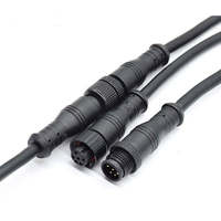 Connecteur de montage sur panneau pour câble électrique M12 M8 personnalisé, boîtier PVC étanche IP67, câble d'alimentation, connecteurs mâles et femelles 2, 3, 4 broches
