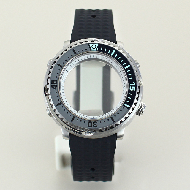 Unique 43.3MM Stainless Steel Diving Watch Case Sapphire Glass With 28.5mm Dial for NH34/35/36 Movement Replacement Accessories