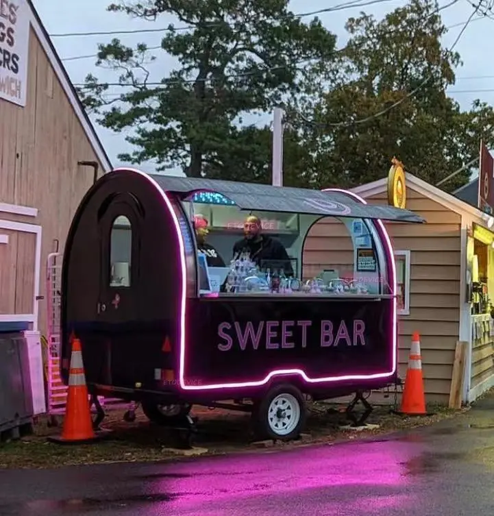 Fry máquina de sorvete carrinho reboque/Móvel Cozinha/Catering Comida Trailer mini carrinhos reboque doce bar loja