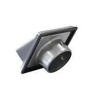 Grille d'aération murale carrée en acier inoxydable avec capot incliné, grille d'aération extérieure avec cadre de montage