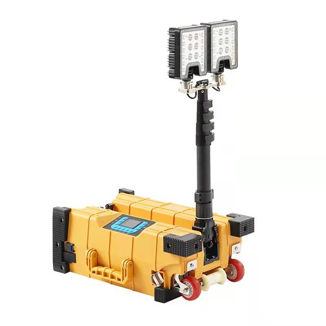 High Brightness Rechargeable Portable LED Mobile Work Light Emergency Area Lighting System with Battery Remote for Worksite Use