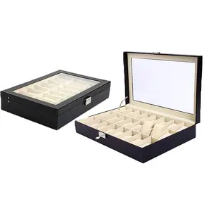 Großhandel 24 Slot PU Leder Uhren box Uhren Aufbewahrung koffer Uhr Display Box für Männer Frauen