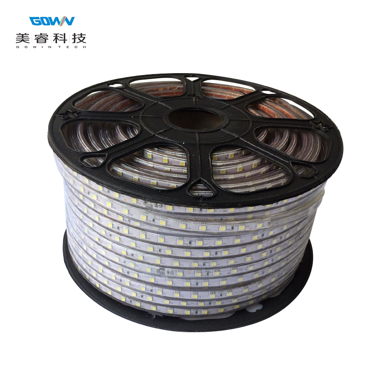 High Efficiency SMD5050 LED Light Strip AC 110V/220V Warm Color Flexible PVC Waterproof with Voice Control IP68 Rated