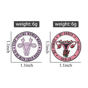 Pin Enamel Autonomi Tubuh Wanita, Bunga Rahim, Kutipan 'Badaku, Pilihanku', Bros, Lencana Kerah, Perhiasan Grosir - Product Image 6