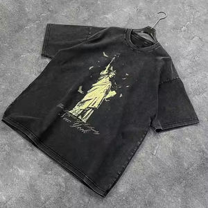 Magliette grafiche personalizzate per produttori di <span class=keywords><strong>abbigliamento</strong></span> <span class=keywords><strong>Vintage</strong></span> stampate DTG 100% cotone a tracolla Casual <span class=keywords><strong>stile</strong></span> corto oversize da <span class=keywords><strong>uomo</strong></span> - Product Image 2