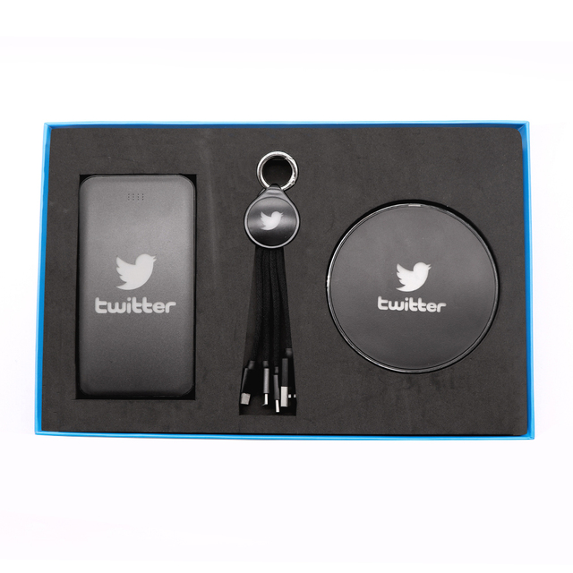 4-in-1 LED Light Power Bank with Wireless Charger and Cable Electronic Gift Promotion Set Consumer Electronics