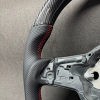 Volant sport en cuir personnalisé pour Volkswagen Golf MK5 MK6 MK7 avec accents en fibre de carbone