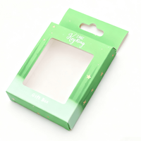Scatola di Carta Pieghevole Personalizzata con Finestra Trasparente in PVC e Foro per Appendere, Soluzioni di Confezionamento per Regali Romantici e Portachiavi