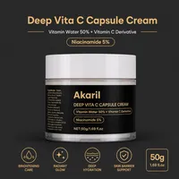 Akaril 50g Crème en Capsules Deep Vita C, Derivé de Vitamine, Niacinamide, Biologique, Naturel, Végétalien, Revitalisant, Réparateur, Lissant, Anti-rides