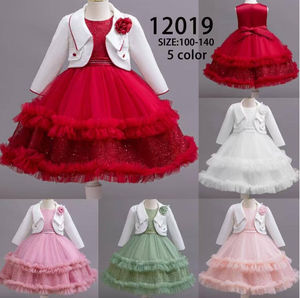 MQATZ Vestito <span class=keywords><strong>da</strong></span> Principessa Floreale di Alta Qualità per Bambine, Stile Formale a Strati per Feste di Compleanno e Spettacoli 12019 - Product Image 2