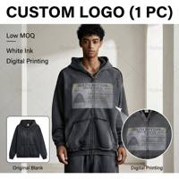 Sweat à capuche zippé personnalisé avec logo, style vintage délavé, pour homme, streetwear vieilli, coupe oversize, double fermeture éclair, en molleton délavé