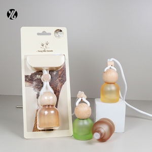 Difusor de Perfume de coche colgante de madera 10ml botella de vidrio vacía sello de corcho contenedor de fragancia colorida embalaje cosmético Parfum - Product Image 3