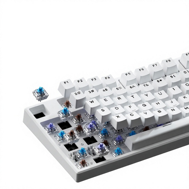 F108 Tri-mode Mechanical Keyboard Full-key N-key Rollover Hot-swappable Single Light Stylish Designperfect for Men Gaming