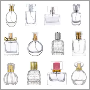 Wholesale Empty Luxury 50ml Round Clear 30ml Glass Perfume Bottle With Unique Sprayer