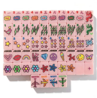 Jeu de tuiles de Mahjong Pop Art personnalisées avec étiquettes Comic Crak, motifs Éclair, Bams, Points étoiles et Vent d'avion pour le divertissement