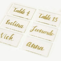 Panneau de nourriture pour Banquet, mariage, fête d'anniversaire, cartes de Table vierge Rectangle, cartes brodées de 3mm d'épaisseur