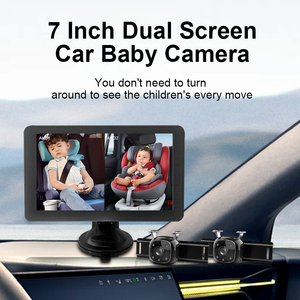 AHD720P USB Charger 7 Inch Dual Screen Baby for 2 Kids, Back Seat 2CH HD IR Night Vision <b>Toddlers</b> <b>Car</b> Monitor - Product Image 1