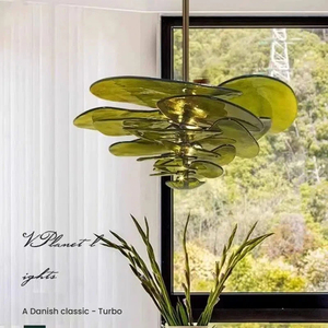 JYLIGHTING Lampada <span class=keywords><strong>a</strong></span> <span class=keywords><strong>Sospensione</strong></span> Moderna in Vetro Soffiato Verde Chiaro, Lampadario per Soggiorno e Sala <span class=keywords><strong>da</strong></span> Pranzo 220V - Product Image 2