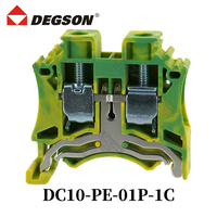 1 pièce DEGSON DC10-01P-11-00ZH Borniers de raccordement traversants à vis pour rail DIN UK10N 1000V 57A 0.5-10mm² 20-6 AWG