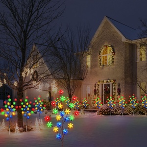 ไฟ<span class=keywords><strong>ต้นไม้</strong></span>รูปเกล็ดหิมะพลังงานแสงอาทิตย์รุ่นใหม่ อัพเกรดแล้ว 4 ชิ้น ไฟ LED หลายสี สำหรับตกแต่งคริสต์มาสกลางแจ้งและไฟสวน - Product Image 1