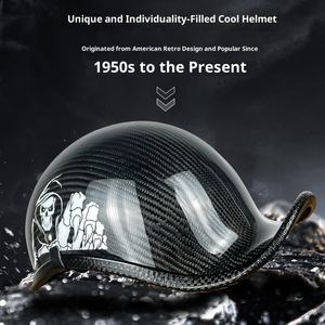 LVCOOL fibra de carbono 1 Sao motocicleta medio casco para hombres y mujeres verano seguridad Scoop diseño coche eléctrico Compatible - Product Image 4