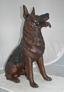 Statue de chien en bronze imitation antique Sculpture en aluminium grandeur nature moderne pour l'impression de découpe de décoration intérieure - Product Image 3