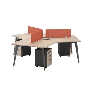 Modern Office Furniture Computer Cubicle <b>Work</b> <b>Station</b> 3 Person Office Desk Workstation - Product Image 6