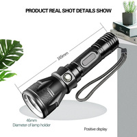 Lampe torche LED étanche et durable, en alliage d'aluminium, 1000+ lumens, portée de faisceau de 400-500 m, pour utilisation sous-marine et terrestre