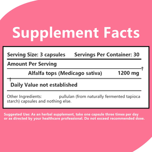 Complément minéral de haute qualité : Capsules d'alfalfa pour adultes – Améliore le système immunitaire et soutient la santé digestive – 90 gélules - Product Image 2