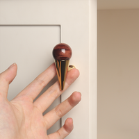 Bouton de meuble en pierre à trou unique, corps en métal massif, poignée pour tiroir, commode et meuble-lavabo