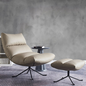 AOMISI CASA, silla de ocio de estilo italiano <span class=keywords><strong>sin</strong></span> brazo, silla perezosa de cuero en forma de Z, silla de salón moderna con logotipo personalizado para sala de estar - Product Image 5