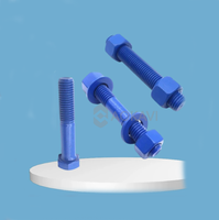 Factory Supply A193 B7 PTFE Stud Bolt / Double Ended Threaded Rod, M16 X 100mm, Zinc Plated, Custom Length & Coating Accepted
