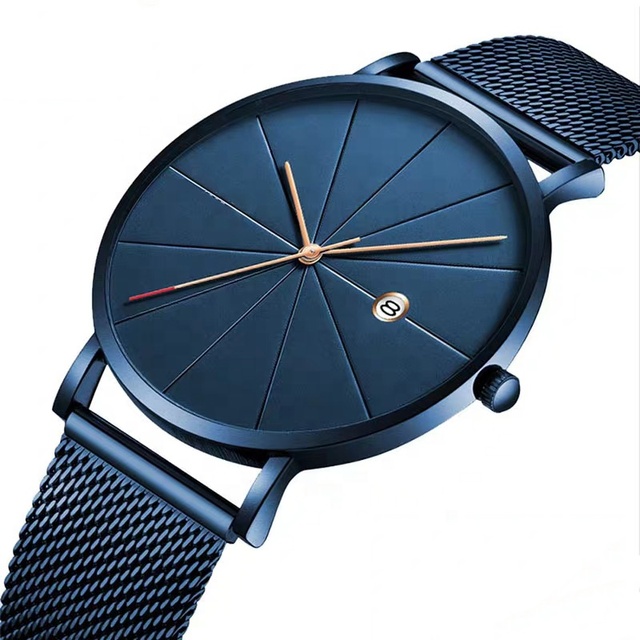 Minimalist Stainless Steel Mesh Bracelet Watch Ladies ultra Thin Quartz Alloy Watches Men Wrist Custom logo