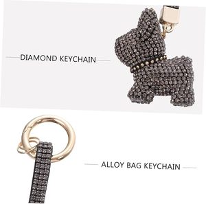 Portachiavi con Ciondolo a Forma di Cane con Strass, Decorazione per Zaino, Design Scintillante a Cartone Animato, Piccolo <span class=keywords><strong>Regalo</strong></span> per Decorazione Portachiavi Auto - Product Image 4