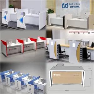 Escritorio DE OFICINA DE MADERA moderno, Mostrador de Banco pintado, mesa de firma para Área Financiera postal, Servicio de Crédito, escritorio de recepción - Product Image 3