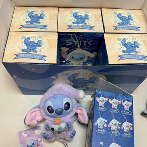 Populares Juguetes de Peluche de PVC y Vinilo, <span class=keywords><strong>Serie</strong></span> de Colgantes de Caja Sorpresa con Temática de Comer y Dormir, Colgante para Bolsa de Juguete Infantil, Regalos, Caja Sorpresa Misteriosa de Stitch - Product Image 2