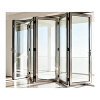 Puerta Plegable de Aluminio con Apertura en Esquina Sin Columnas, Vista Panorámica, Diseño Arquitectónico para Bar en Azotea de Hotel de Lujo, Proyecto de Exhibición