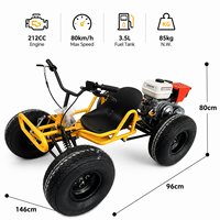 Kart tout-terrain pour adultes avec moteur puissant de 212 cm3, transmission intégrale et système de suspension pour les courses en plein air