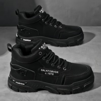Nouvelle Collection : Chaussures Montantes Rétro Respirantes pour Hommes – Style Anglais, Imperméables, Antidérapantes, Décontractées d'Extérieur à Semelles Épaisses