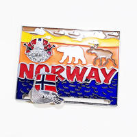 Aimant de réfrigérateur ovale noir en métal 3D, souvenir de la petite sirène, style Art déco de Copenhague, Danemark, écologique, sans nickel