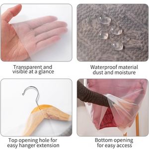 Housse à vêtements de haute qualité en PEVA, housse anti-poussière pour vêtements de créateur, pour rangement dans le placard, housses de protection en plastique pour vêtements de créateur, personnalisables - Product Image 4